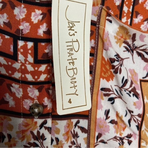Jen’s Pirate Booty Multi Print Roma Lockhart Tunic Top in Roma Gold Sz S - Picture 14 of 14